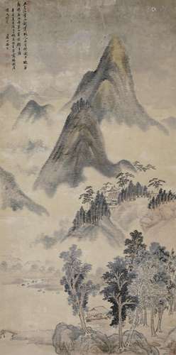 杨 晋(1644－1728)仿高克恭山水 设色纸本 立轴 1681年作