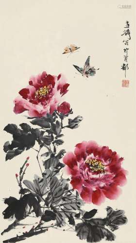 王雪涛（1903-1982）花卉 设色纸本 立轴