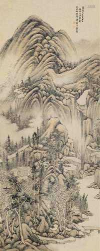 王士昌(明) 秋山静居 设色纸本 立轴 1595年作