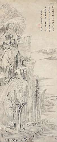 杨文骢(传)(1596-1646) 先人村坞 水墨纸本 立轴