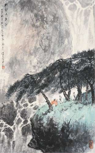 徐 善（b.1946）林壑鸣泉 设色纸本 立轴 作于2009年