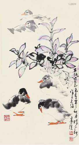 杨正新（b.1942）鸭 设色纸本 镜片 作于1979年