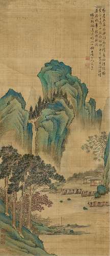 文伯仁（1502-1573）山水 设色绢本 立轴