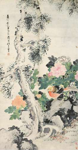 任 熏（1835-1893）花卉 设色纸本 立轴