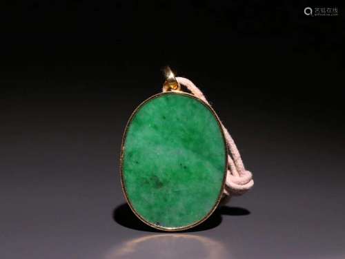 A Jadeite Pendant With Golden Painting