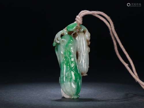 A Jadeite Melon Carved Pendant