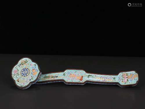 A Cloisonne Ruyi Ornament