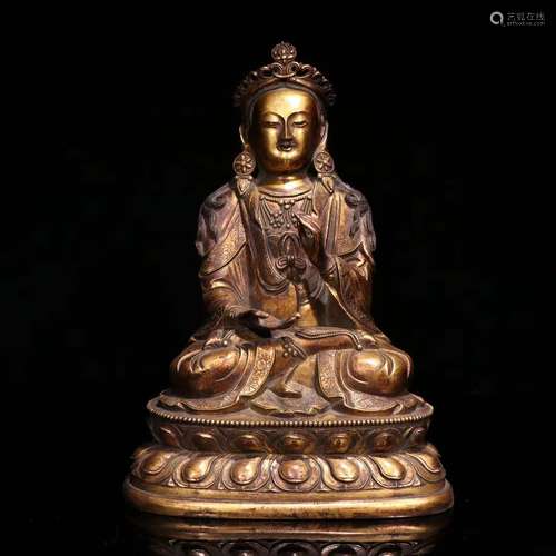 A Gilt Bronze Guanyin Buddha