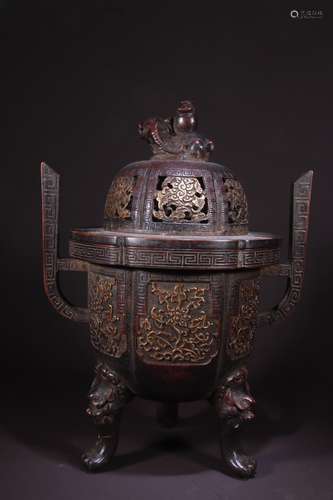 A Bronze Auspicious Censer