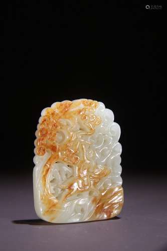 A Hetian Jade Story Carved Pendant