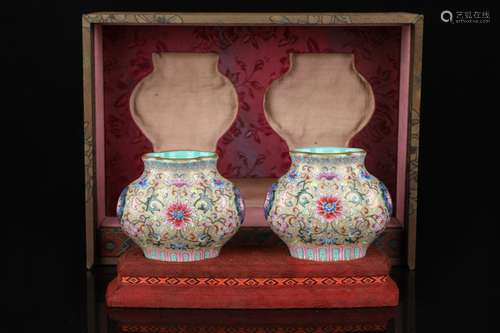 Pair Of Famille Rose Jars