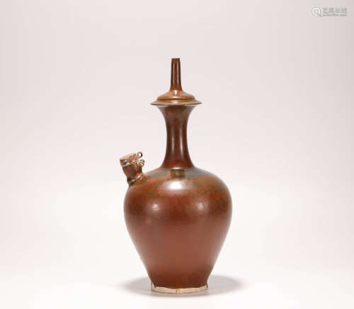 Brown Glazed Neck Vase from Liao遼代醬釉頸瓶