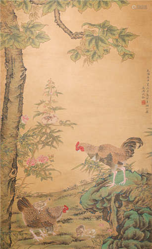Ink Bird and Flower Painting from Qing作者：沈铨
水墨花鸟
绢本立轴