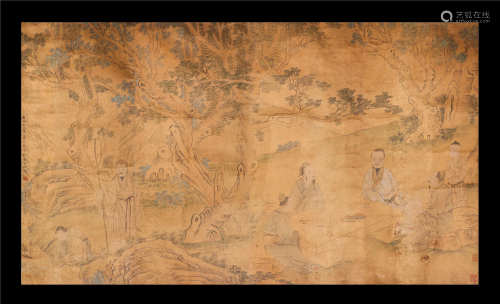 Four Painting a set by JiangTingXi Silk Edition Vertical Scroll清代画家：将廷锡
四条一幅
绢本立轴