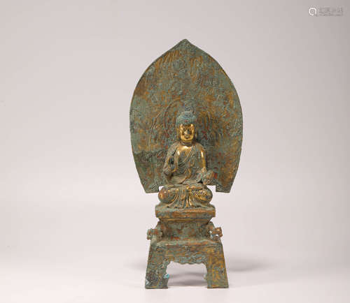 Bronze and Gilding Buddha Statue from Northern Qi北齐青铜鎏金佛