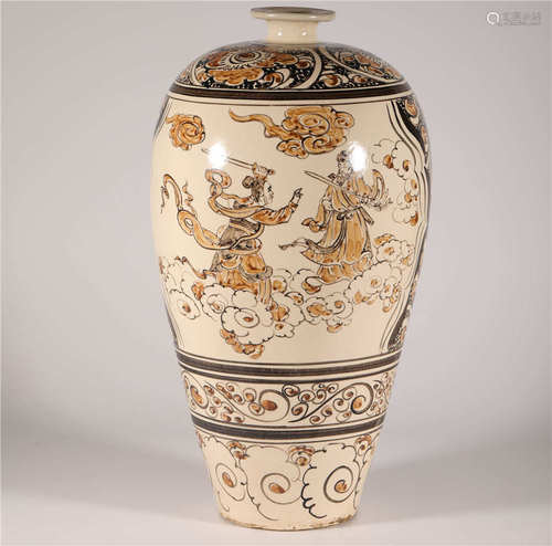 CiZhou Kiln Prunus Vase from Song宋代磁州窯人物故事梅瓶