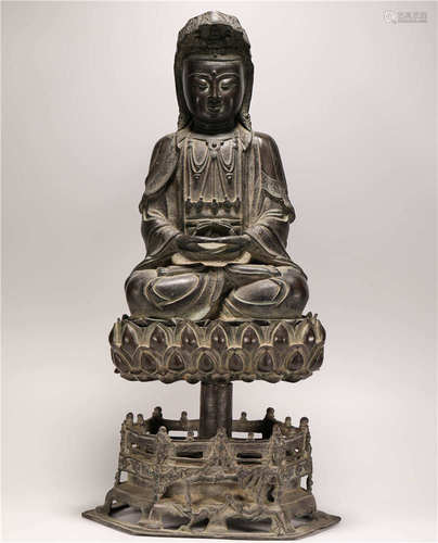 Copper Avalokitesvara Statue from Ming明代銅質觀音造像