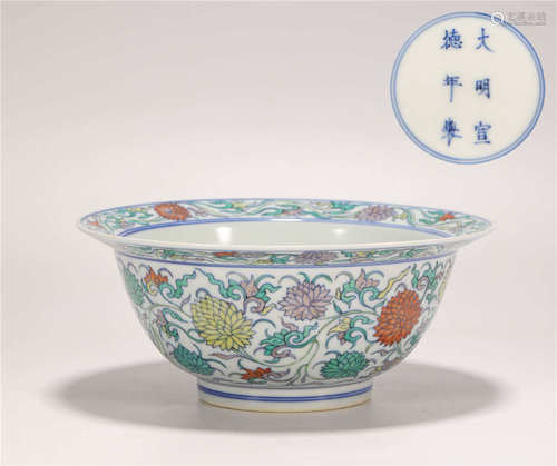 Colored Floral Bowl from Ming明代鬥彩花卉紋碗