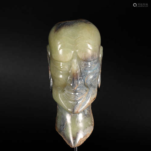 HeTian Jade Human Statue from Han漢代和田玉人物像