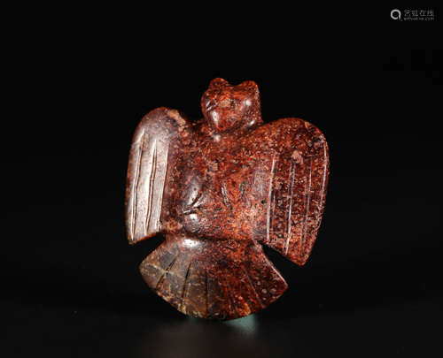 Jade Ornament in Eagle form from HongShan Culture紅山文化時期玉鷹