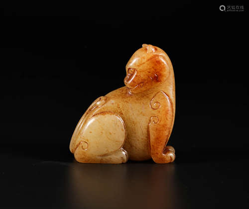 HeTian Jade Ornament in Beast form from Ming明代和田玉瑞兽