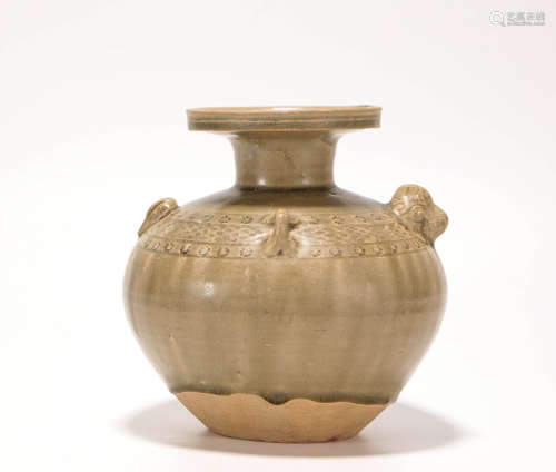 Yue Kiln Green Kiln Beast Shape Ear Vase from Esatern Jin東晋時期越窯青瓷獸首罐