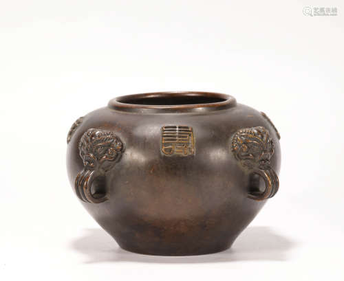 Copper Censer with Beast Button from Ming明代銅質獸紐香爐