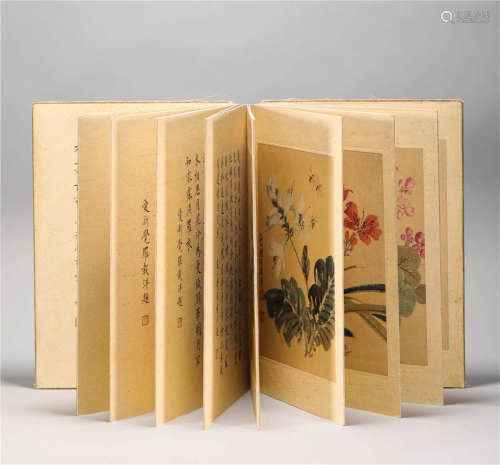 Ink Painting Album by JuLian from Qing清代水墨册頁
作者。居廉
絹本册頁