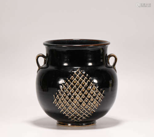 Black Glazed Two Ears Vase from Song宋代黑釉雙耳罐