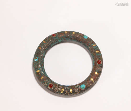 Bronze silvering and Golden Ring from Han漢代青銅措金銀環