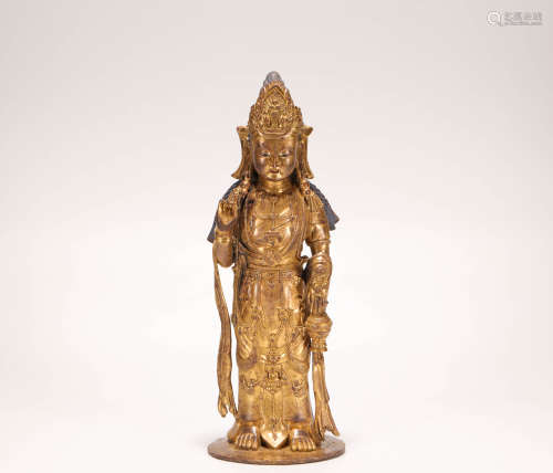 Copper and Golden Avalokitesvara from Liao遼代銅鎏金觀音立像