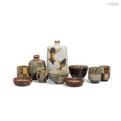 A group of studio ceramics Taisho (1912-1926) era, or Showa (1926-1989) era