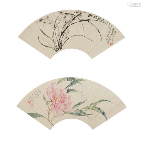 Sun Songzhao (1878-1968) and Others Five paintings of Flowers or Fruits and Flowers