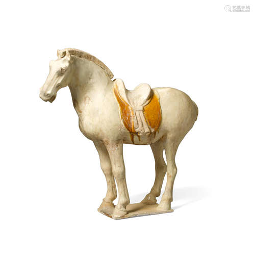 A straw and chestnut glazed pottery figure of a horse Tang dynasty