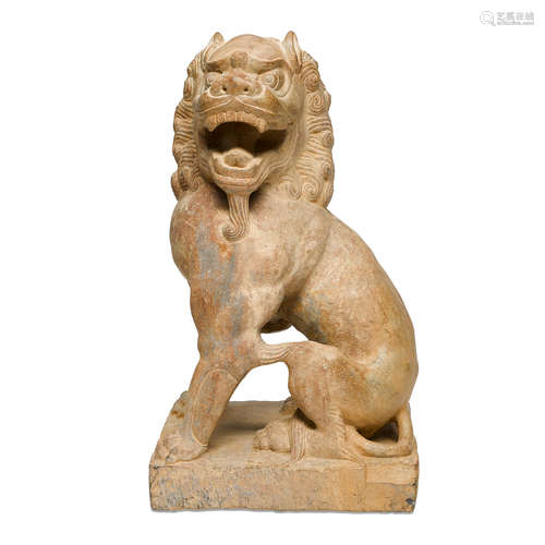 A Carved stone lion