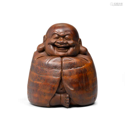 A bamboo figure of Budai Qing dynasty