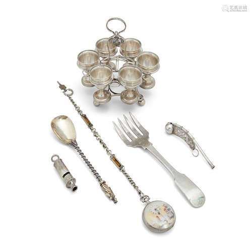 An assembled group of Chinese export silver 19th century