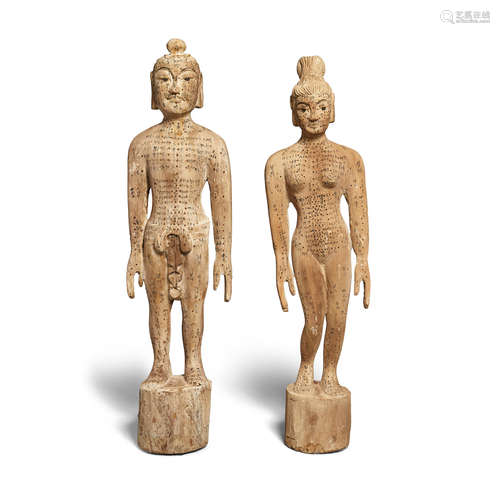 A male and female acupuncture model Qing dynasty