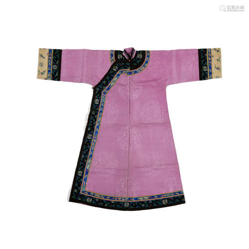 A woman's embroidered purple silk informal robe Republic period