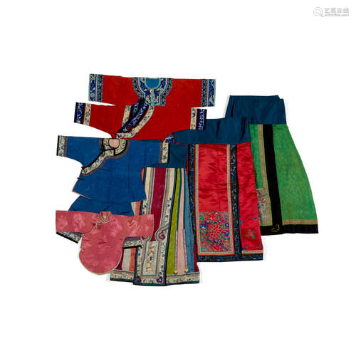 A group of women's skirts and children's garments Late Qing/Republic Period