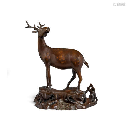A cast bronze stag Meiji era (1868-1912)