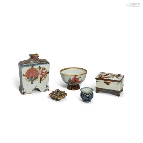 Kawai Kanjiro (attr.) five ceramic vessels by Kawai Kanjiro (1890-1966) (attr.)