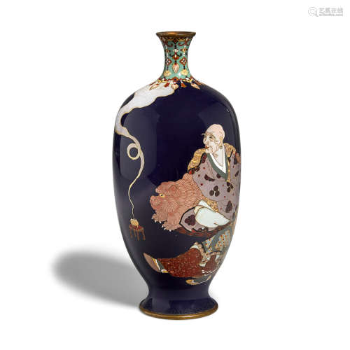 An unusual cloisonne enamel vase Meiji Era (1868-1912)
