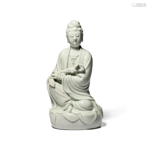 A Blanc-de-chine porcelain figure of guanyin 19th century