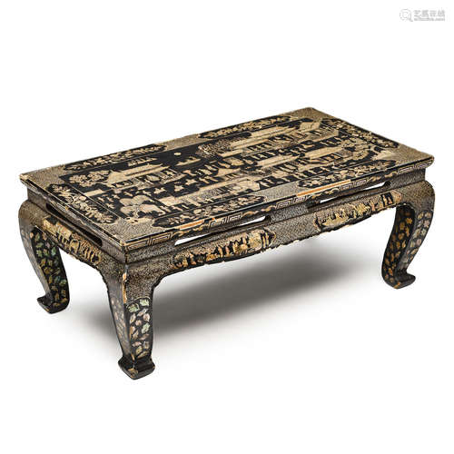 A lacquer and mother of pearl table 16th/17th century