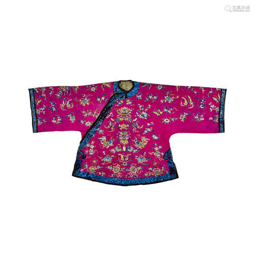 A woman's embroidered purple silk robe 19th century