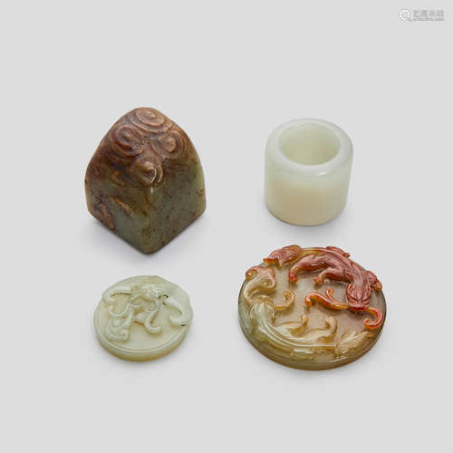 Four jade carvings Qing dynasty and later