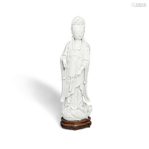 a standing dehua figure of Guanyin Late Qing/Republic Period