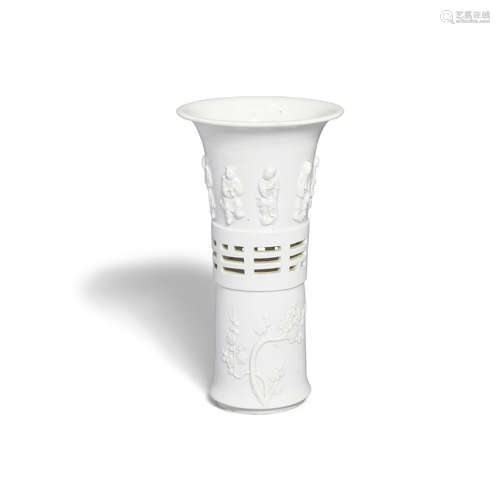 A dehua porcelain gu-form vase Transitional, early Kangxi period