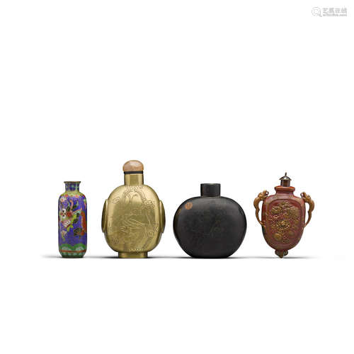 Four metal snuff bottles 19th-20th century